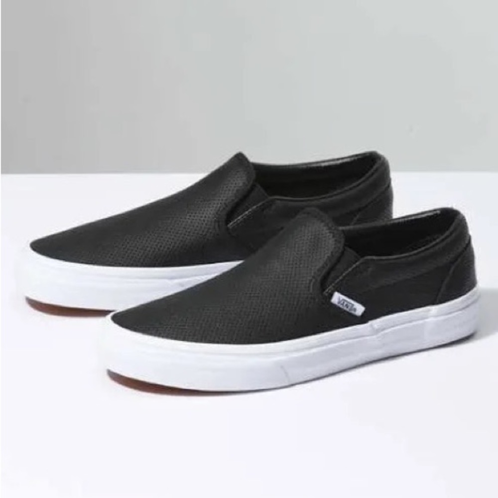 Leather slip on vans